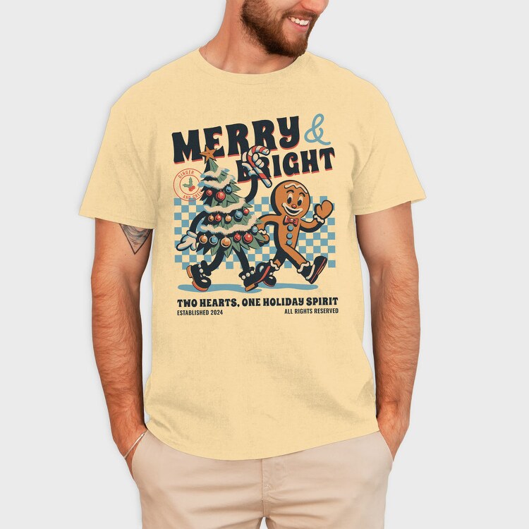 Merry And Bright Christmas, Tricou Barbati (Unisex)