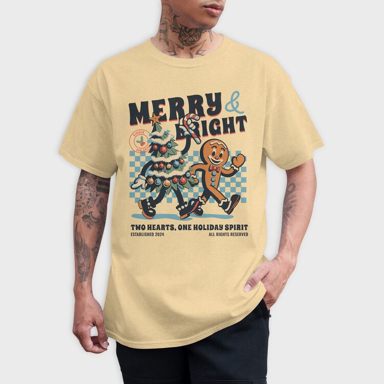 Merry And Bright Christmas, Tricou Barbati (Unisex)