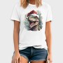 T Rex Wearing A Santa Hat Dinosaur Xmas, Tricou Barbati (Unisex)