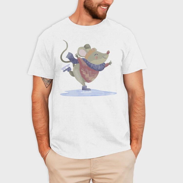 Ice Skating Mouse, Tricou Barbati (Unisex)