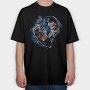 Watercolor Yin Yang Koi Fish, Tricou Oversize Barbati (Unisex)