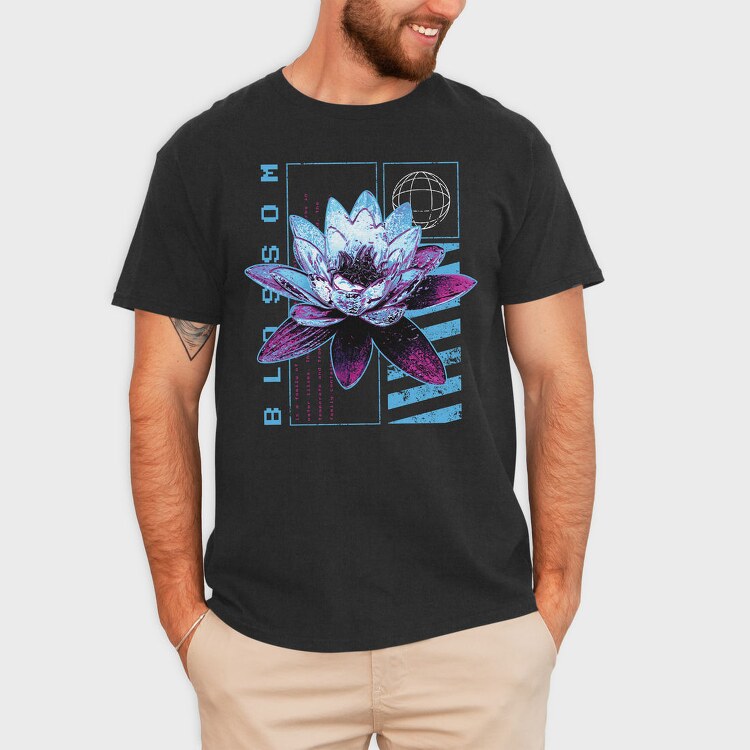 Metallic Lotus Flowers Metal Trap Chromed, Tricou Barbati (Unisex)