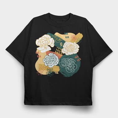 Abstract Carnation Flowers, Tricou Oversize Barbati (Unisex)