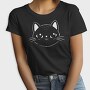 Cute Cat Filled Stroke Face, Tricou Femei