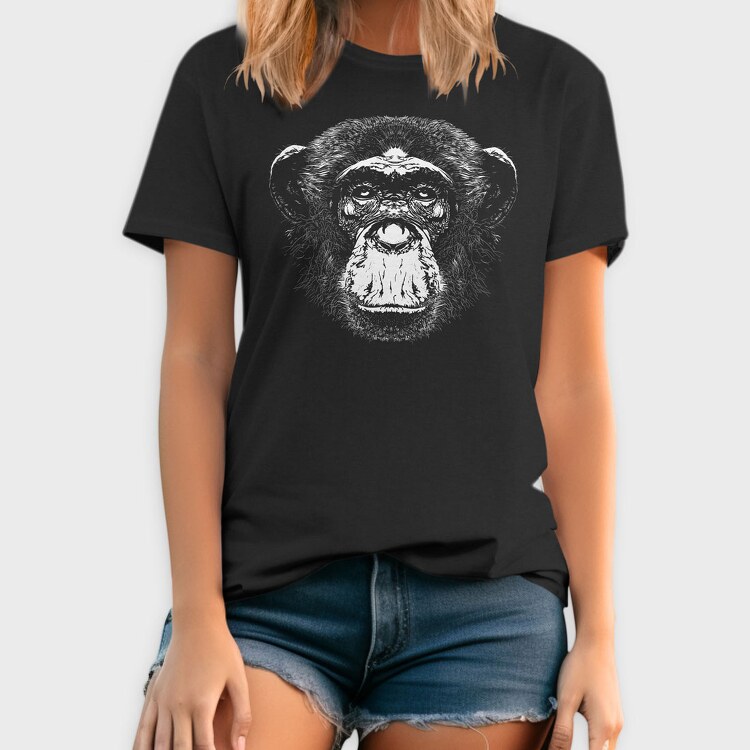 Monochrome Monkey Face, Tricou Barbati (Unisex)