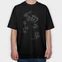 Abstract Statue With Plats Plants, Tricou Oversize Barbati (Unisex)