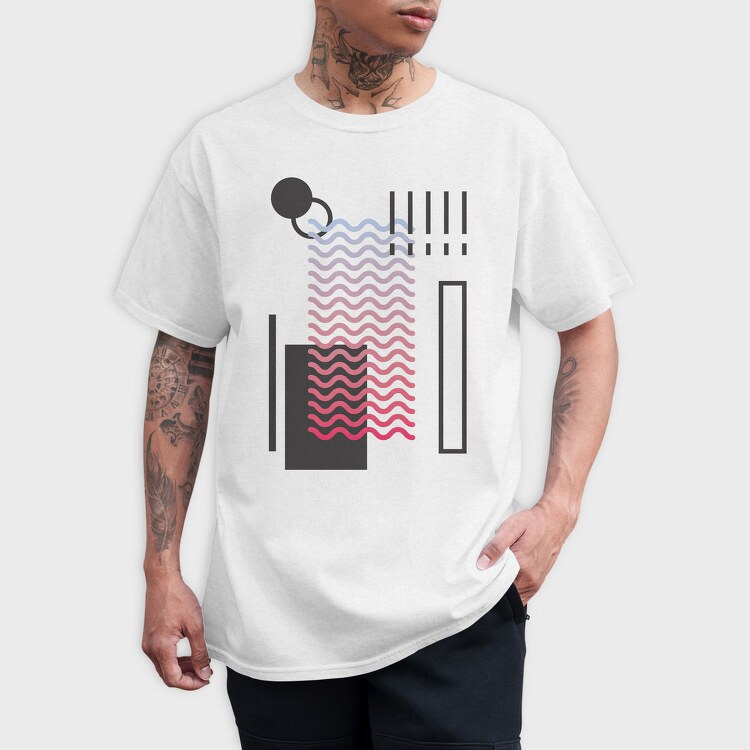 Abstract Waves Geometric, Tricou Barbati (Unisex)