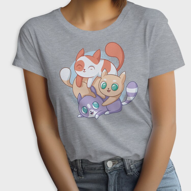 Cute Cats Playing, Tricou Femei