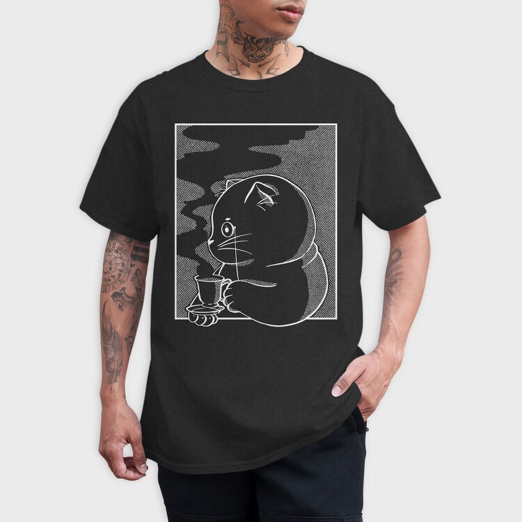 Tea Cat Chalk, Tricou Barbati (Unisex)