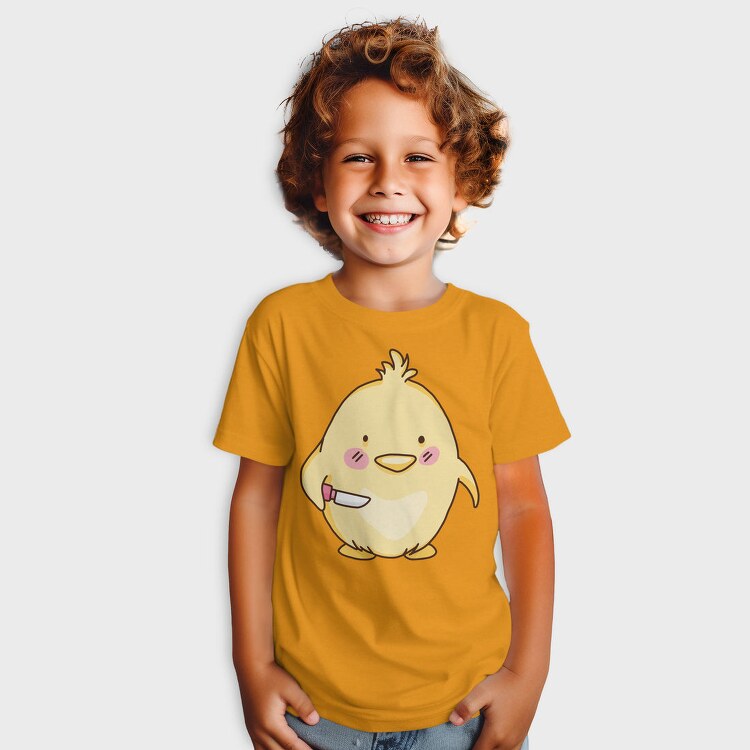 Cute Chick With Knife Mad Chicken, Tricou Copii