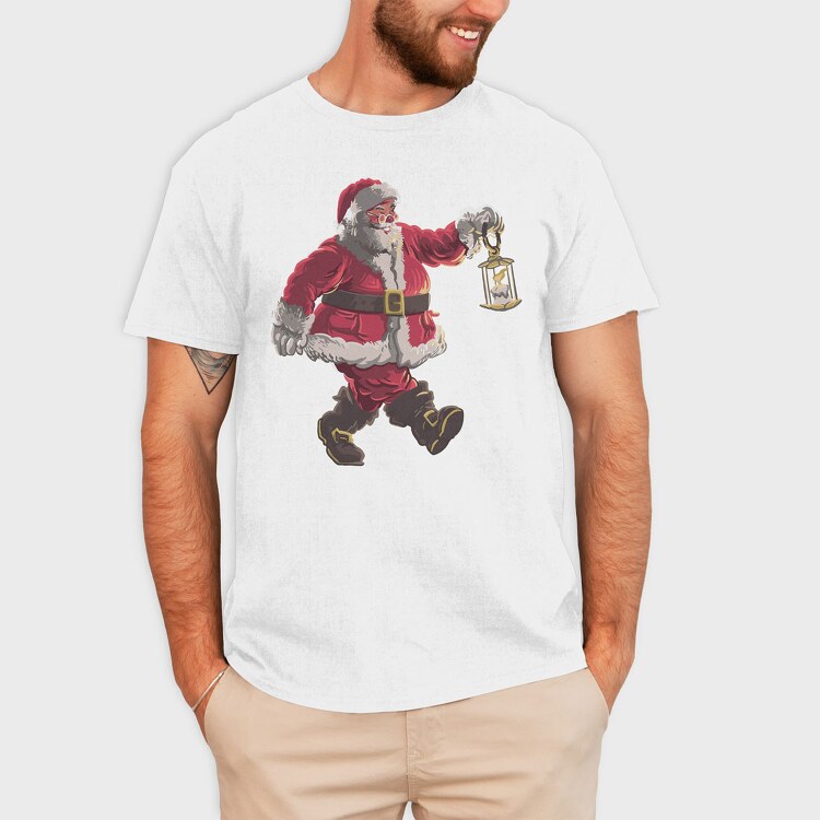Santa Walking, Tricou Barbati (Unisex)
