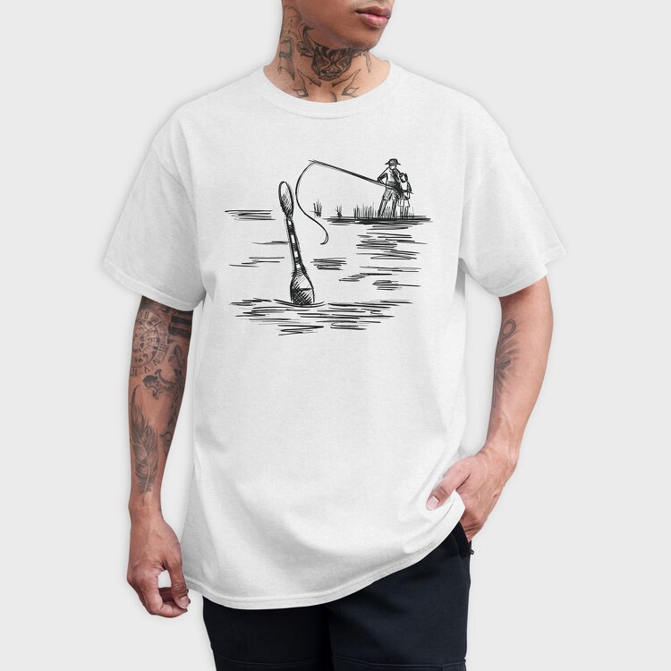 Monochrome Sketch Water, Tricou Barbati (Unisex)