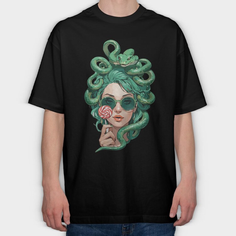 Modern Medusa With Sunglasses, Tricou Oversize Barbati (Unisex)