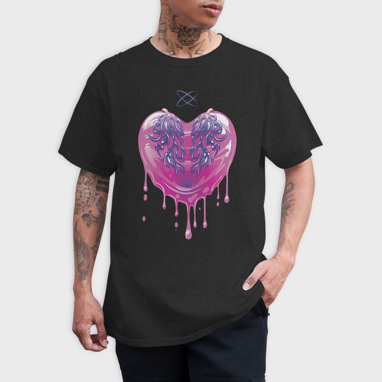 Y3K Dripping Heart Melt, Tricou Barbati (Unisex)
