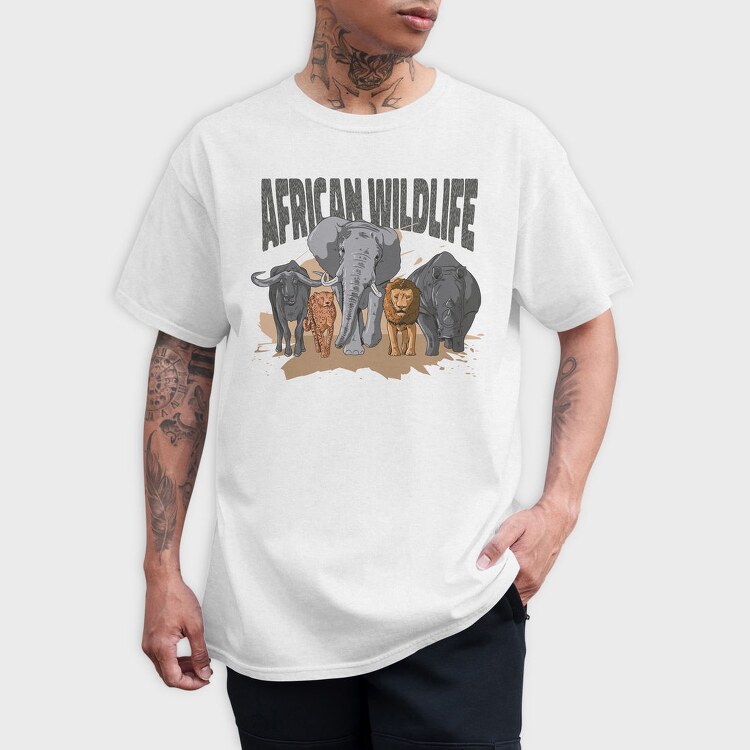 African Wildlife Animals, Tricou Barbati (Unisex)