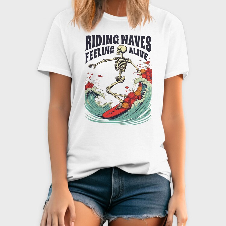 Riding Waves Feeling Alive, Tricou Barbati (Unisex)