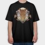 Floral Horses Collage Geometry, Tricou Oversize Barbati (Unisex)
