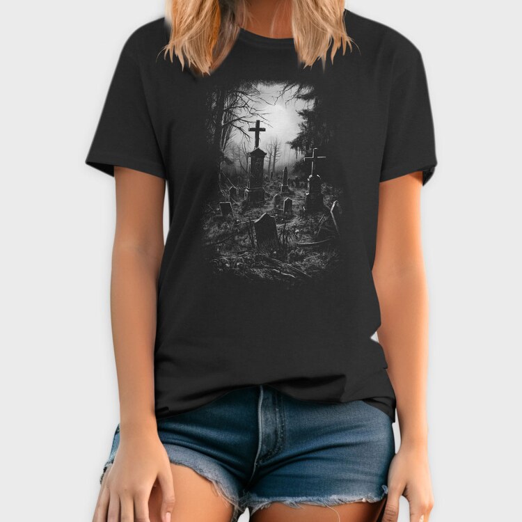 Old Graveyar Monochrome, Tricou Barbati (Unisex)