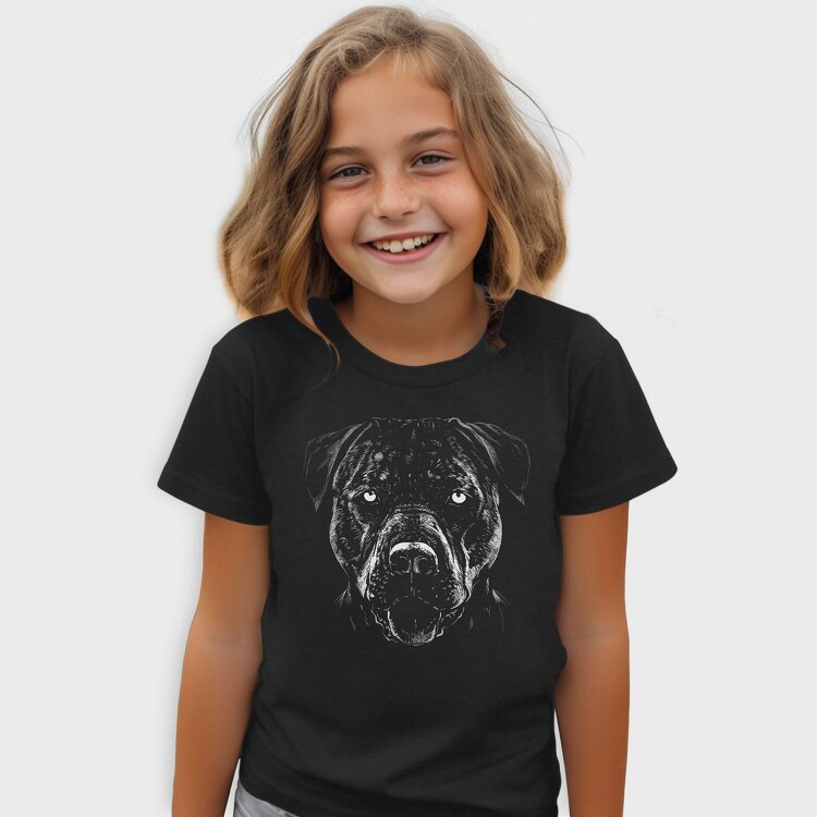 Pitbull Dog Portrait, Tricou Copii