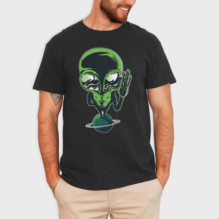 Alien On Planet, Tricou Barbati (Unisex)