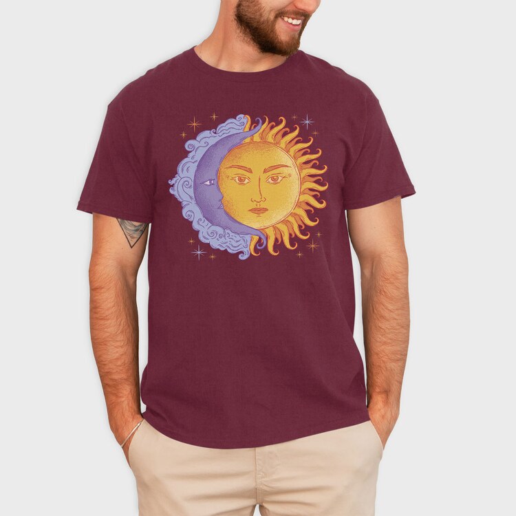 Moon and Sun Color, Tricou Barbati (Unisex)