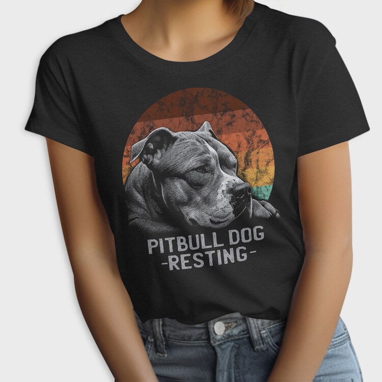 Pitbull Dog Resting, Tricou Femei