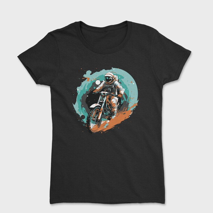 Tricou Femei, Astronaut Motorbike