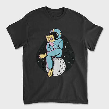 Astronaut Reading moon, Tricou Barbati (Unisex)