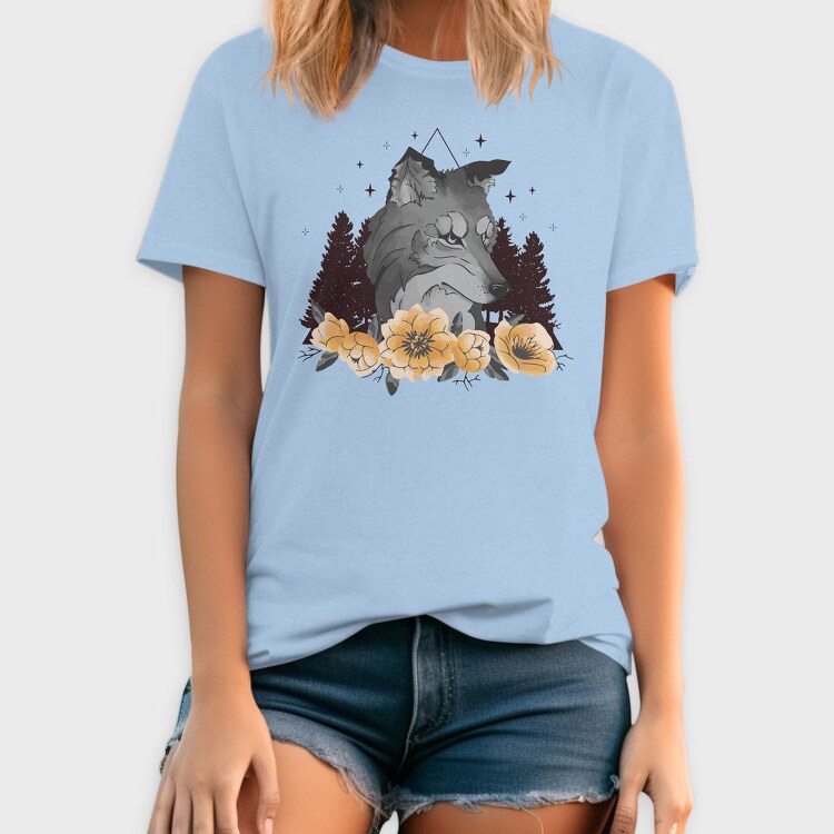 Floral Wolf Mug, Tricou Barbati (Unisex)