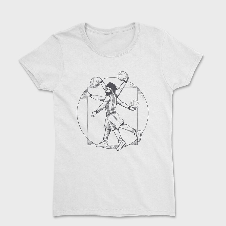 Tricou Femei, Basketball Vitruvian Man