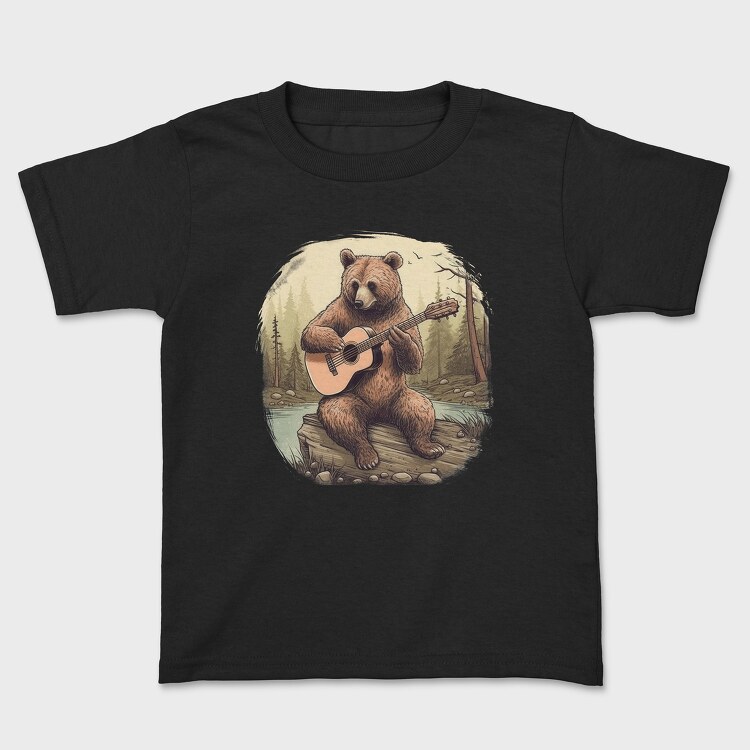 Bear Guitar Cottagecore, Tricou Copii