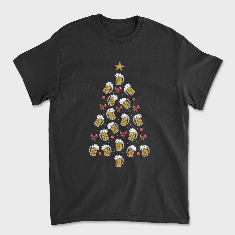 Tricou Barbati (Unisex), Beer Christmas Tree