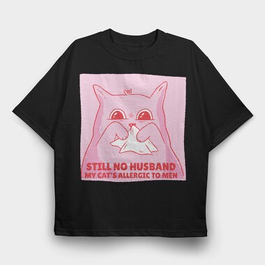 Allergic Cat, Tricou Oversize Barbati (Unisex)