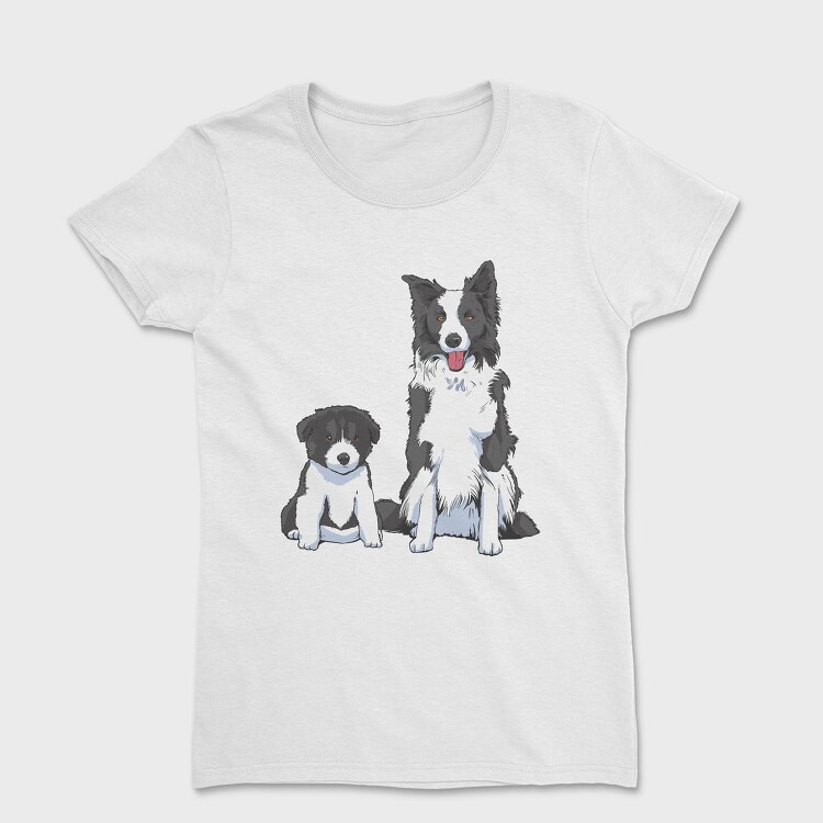 Tricou Femei, Border Collie Puppy Dog