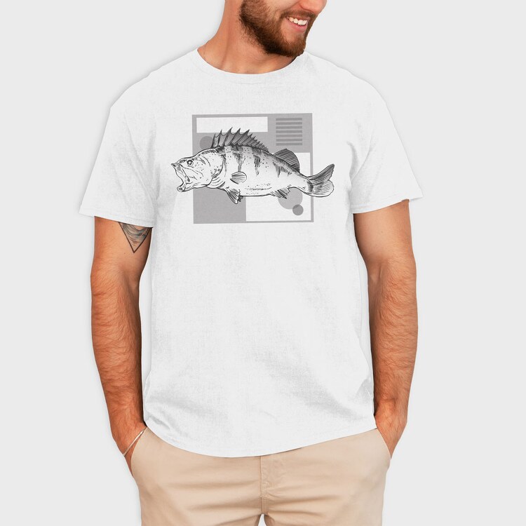 River Perch Sketch, Tricou Barbati (Unisex)
