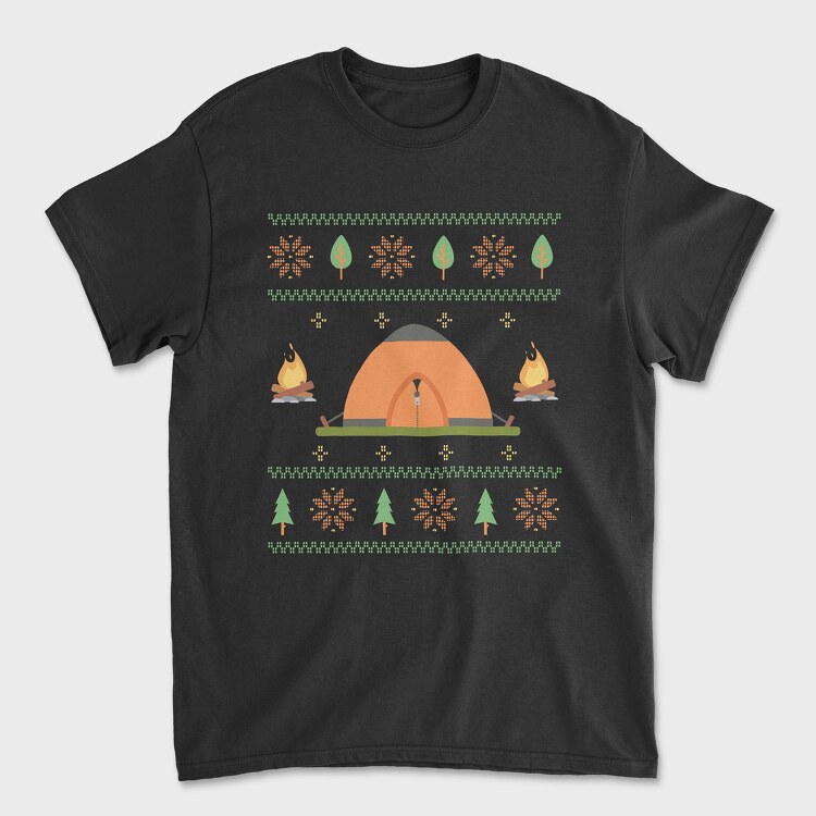 Tricou Barbati (Unisex), Camping Ugly Sweater