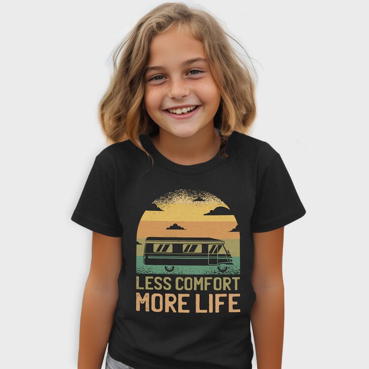 Camper Van Transportation Less Comfort More Life, Tricou Copii