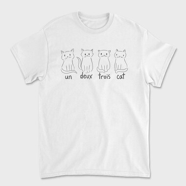 Cat French Quote, Tricou Barbati (Unisex)