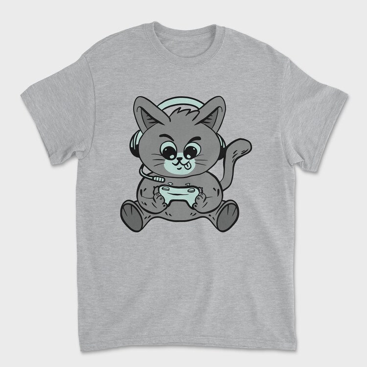 Cat Gamer, Tricou Barbati (Unisex)