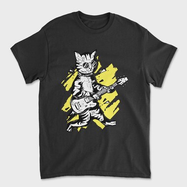 Tricou Barbati (Unisex), Cat Guitar