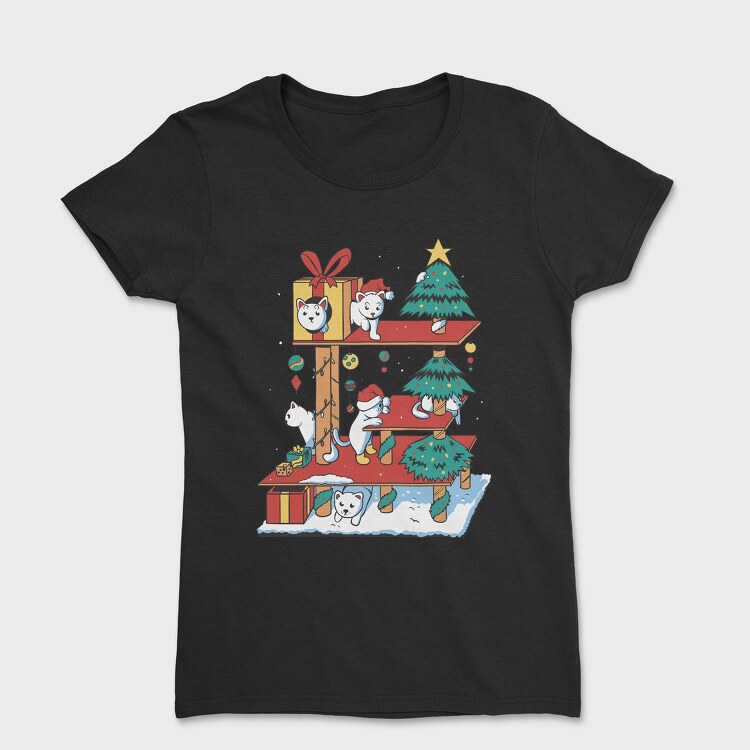 Tricou Femei, Cat House Christmas