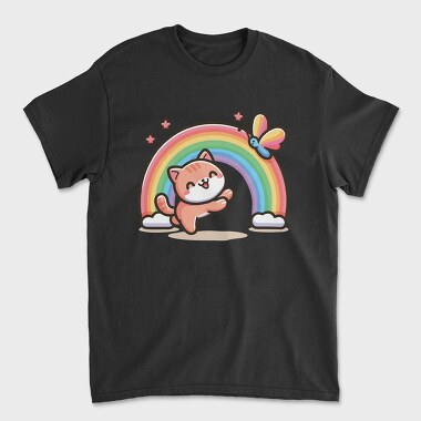 Cat Rainbow Cartoon, Tricou Barbati (Unisex)