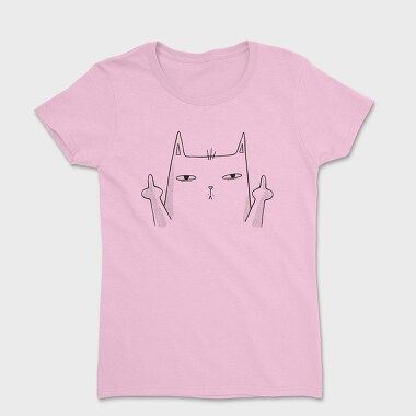 Tricou Femei, Middle Finger Cat