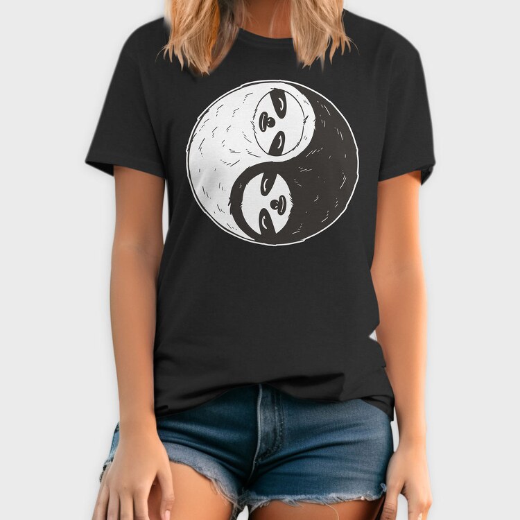Yin And Yang Sloth, Tricou Barbati (Unisex)