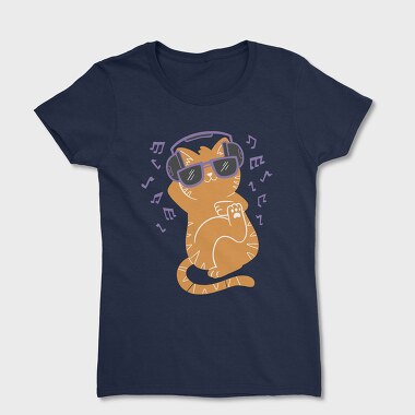 Tricou Femei, Cat With Sunglasses and Headphones