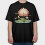 Flower And Frog Lotus, Tricou Oversize Barbati (Unisex)