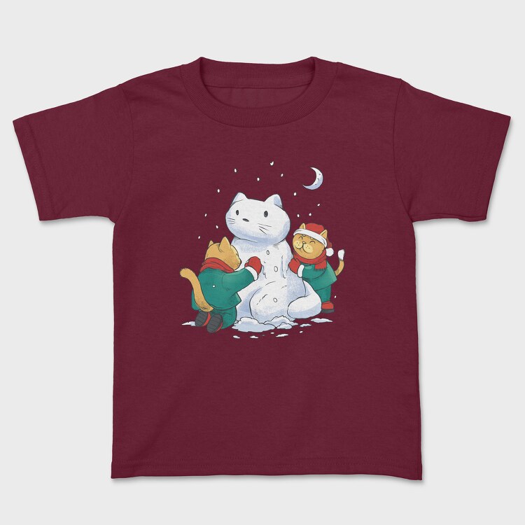 Tricou Copii, Christmas Cats Snowman