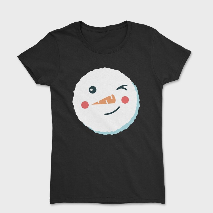 Tricou Femei, Christmas Snowman Faces 6