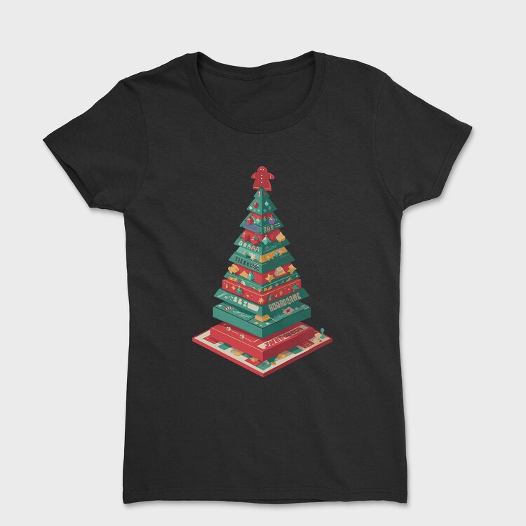 Tricou Femei, Christmas Tree Boardgames Meeple