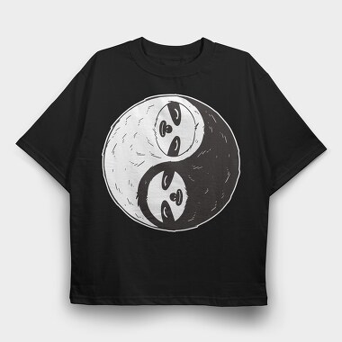 Yin And Yang Sloth, Tricou Oversize Barbati (Unisex)